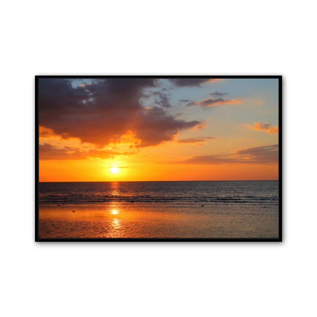 Ocean Sunset Over the Beach Canvas Wall Art Print - Etsy