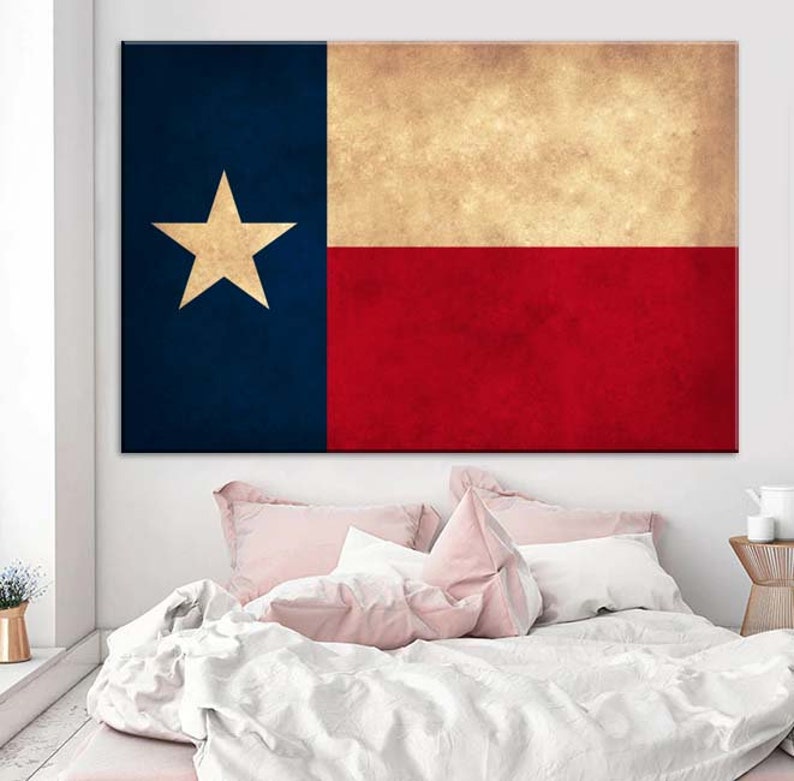 Distressed Texas Flag Canvas Art Print Etsy
