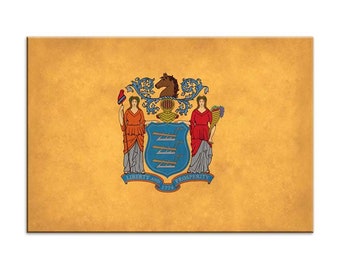 Distressed New Jersey Canvas Flag Art Print