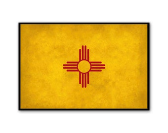 Distressed New Mexico Canvas Flag Art Print