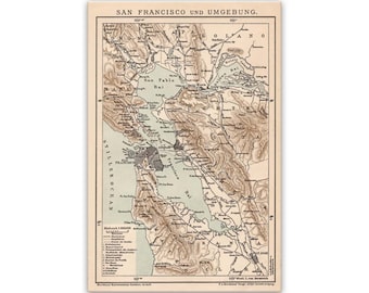 Vintage San Francisco Map Wall Print