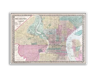 Old Philadelphia Map Wall Art Print
