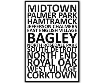 Detroit Neighborhood Canvas Wall Art Print