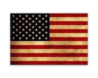 Distressed American Flag Canvas Art Print