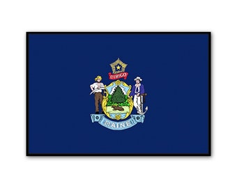 Maine Canvas Flag Art Print