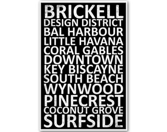 Miami Neighborhood Canvas Wall Art Print