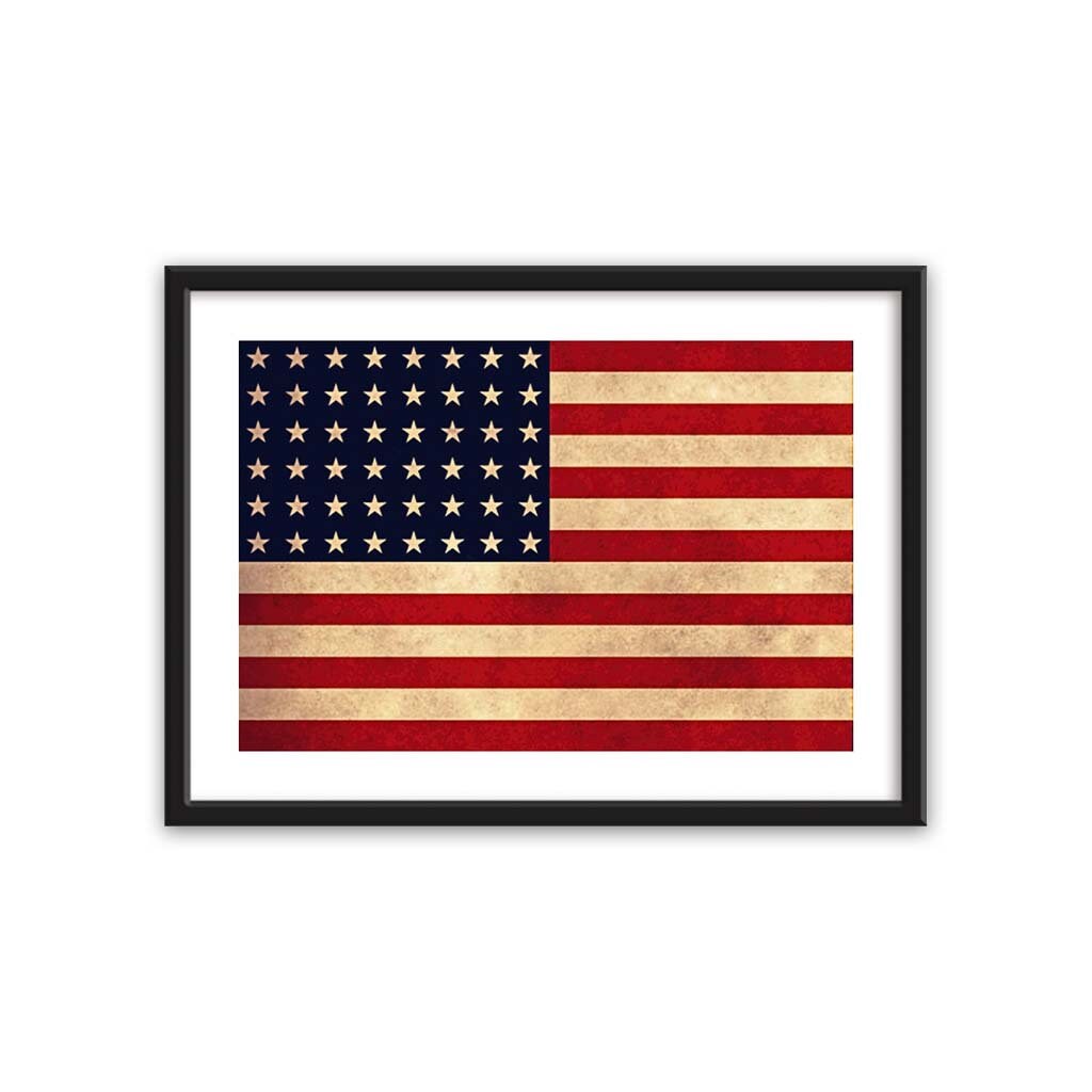 Distressed American Flag Canvas Art Print Etsy