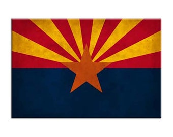 Distressed Arizona Canvas Flag Art Print