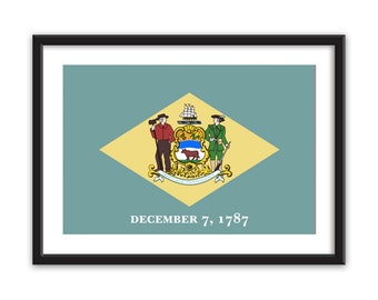 Delaware Canvas Flag Art Print