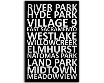Sacramento Neighborhood Canvas Wall Art Print