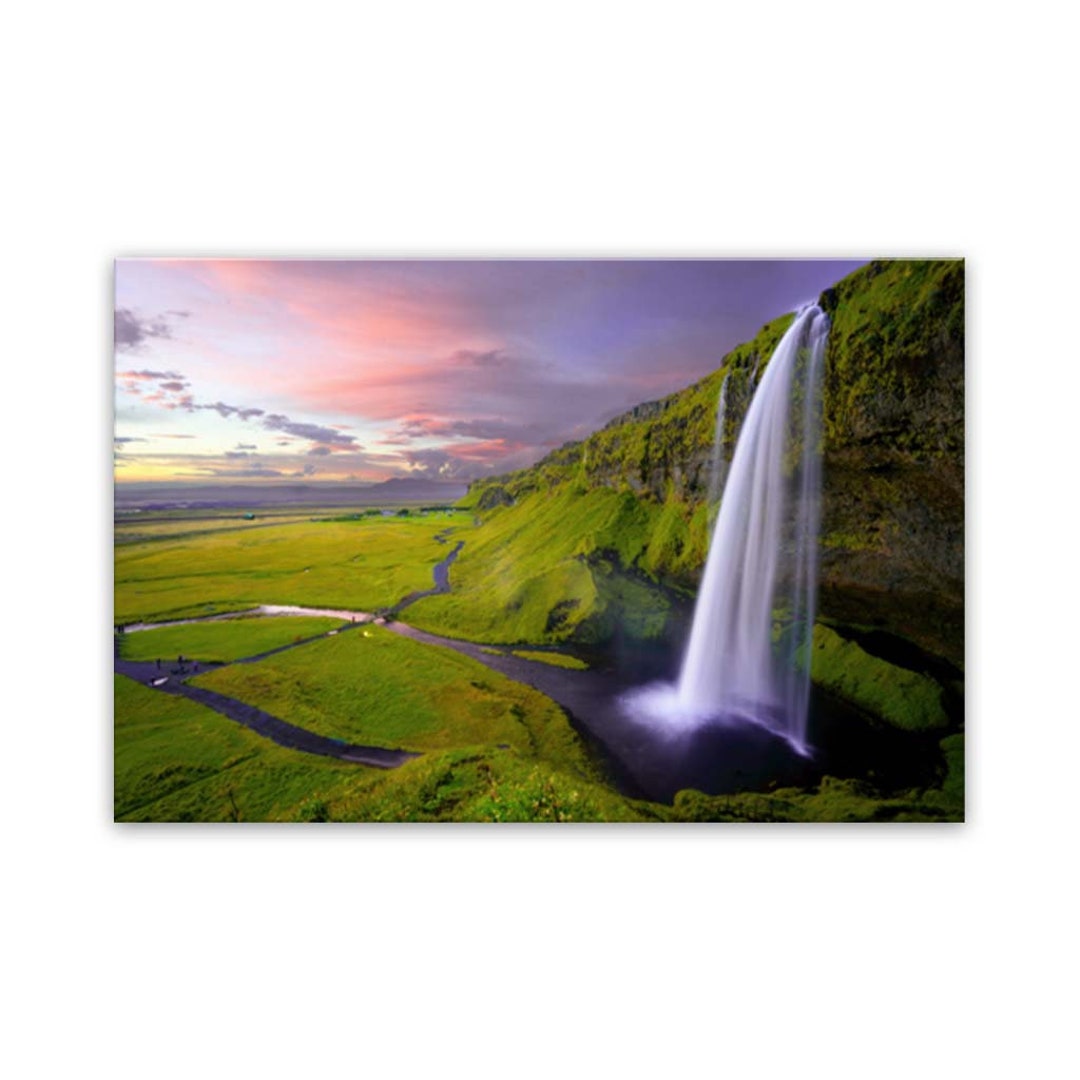 Icelandic Waterfall Canvas Wall Art Print - Etsy