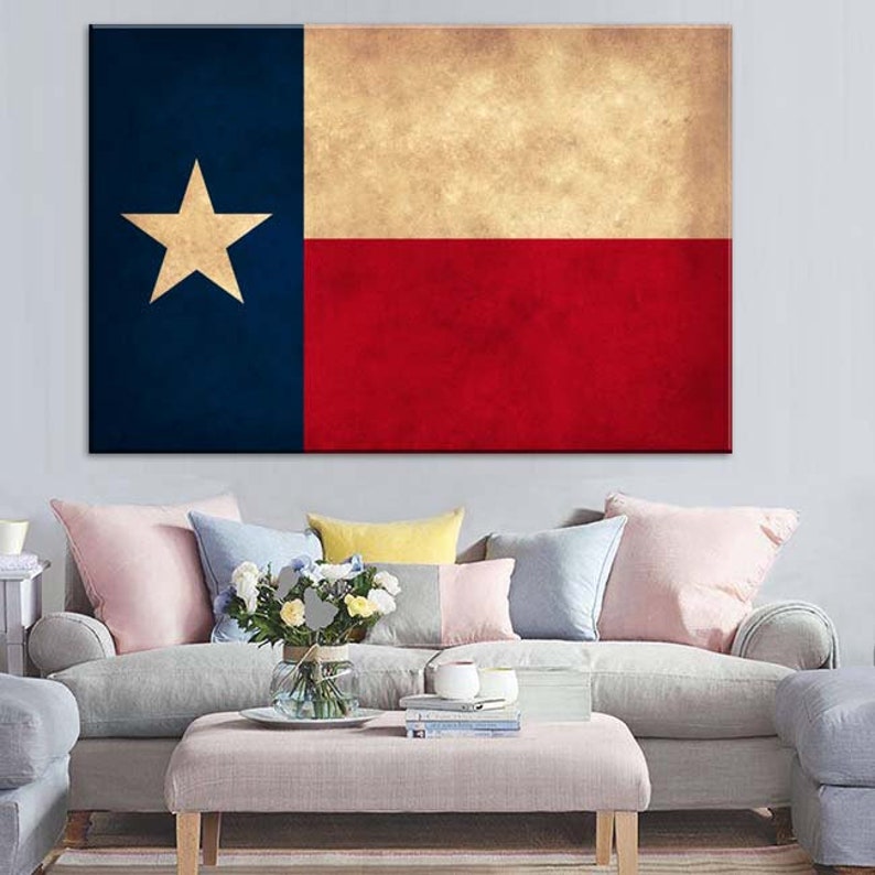 Distressed Texas Flag Canvas Art Print Etsy
