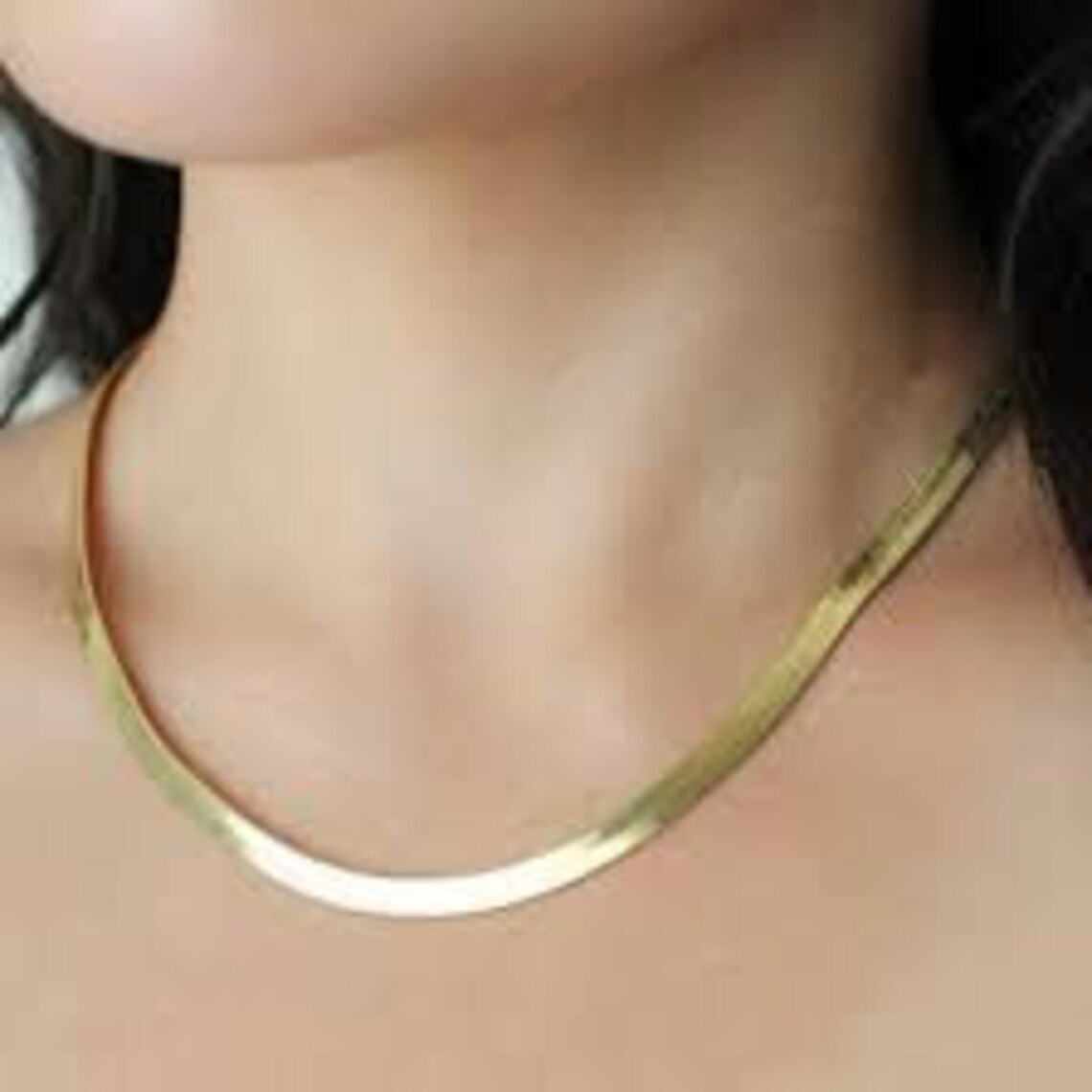 Real Gold Herringbone Necklace 10k Herringbone Chain Womens Etsy