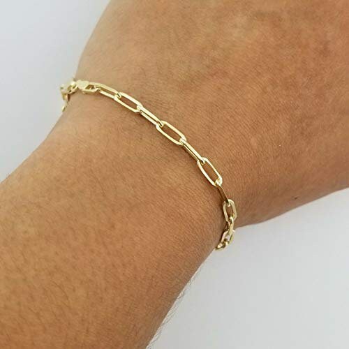 Real 10k Gold Paperclip Bracelet 10k Paperclip Bracelet 10k Etsy