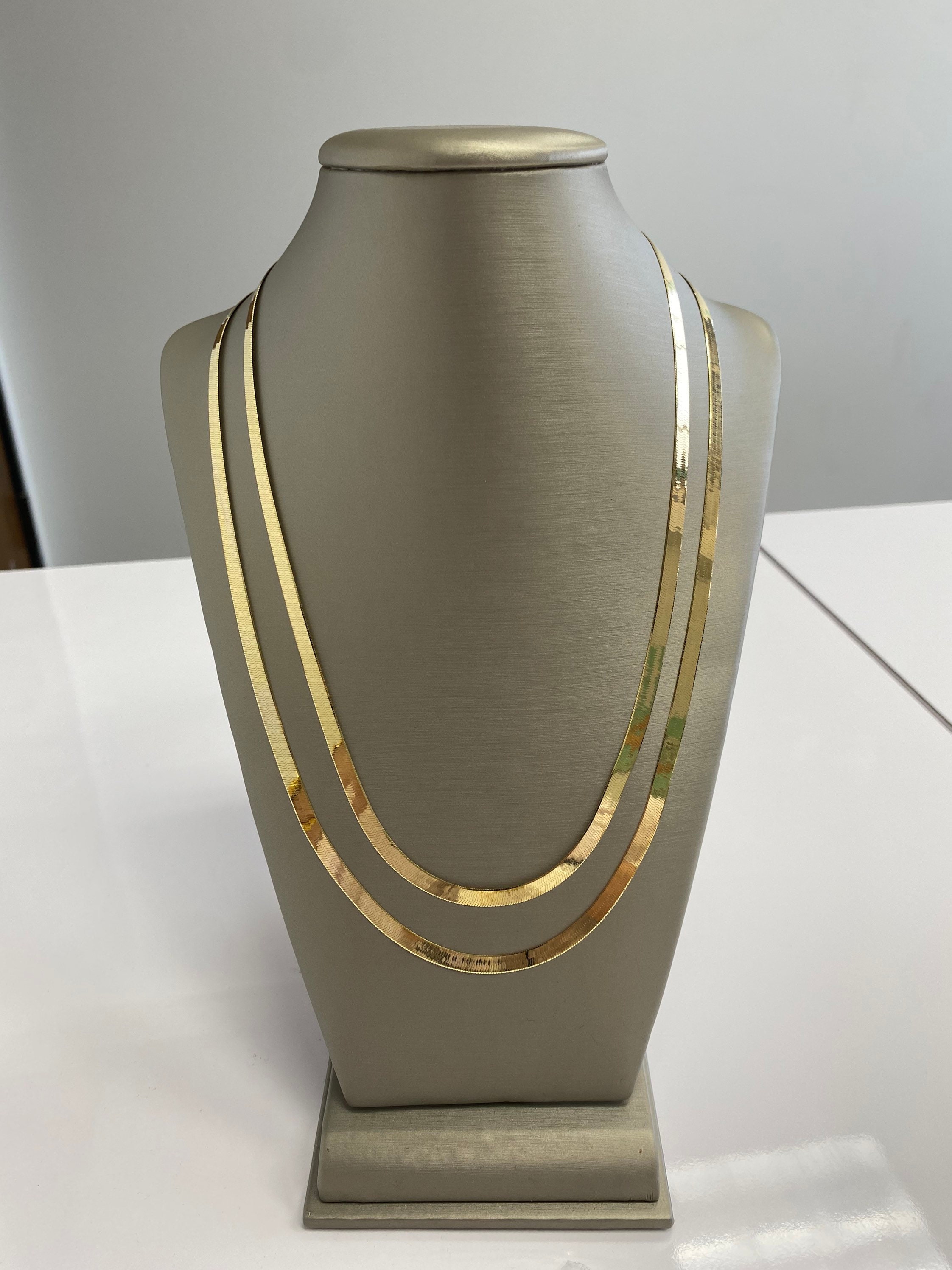Real gold herringbone necklace Clearance