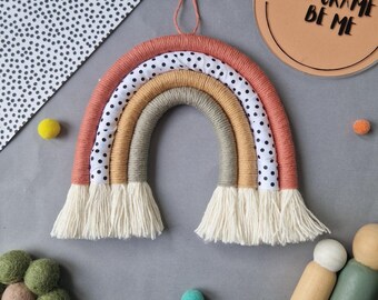Macrame Rainbow Wall Hanging, Boho Nursery Decor, Kids Bedroom Wall Art, Baby Room Decoration, Handmade Gift