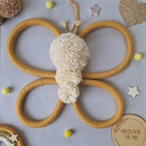 Macrame Butterfly Wall Hanging Decor, Animal Playroom Wall Art, Boho Girls Bedroom Decor, Whimsical Wall Art