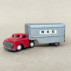 Vintage Shioji Toy Tractor Trailer: S.I.E. Friction Motor - Made in Japan
