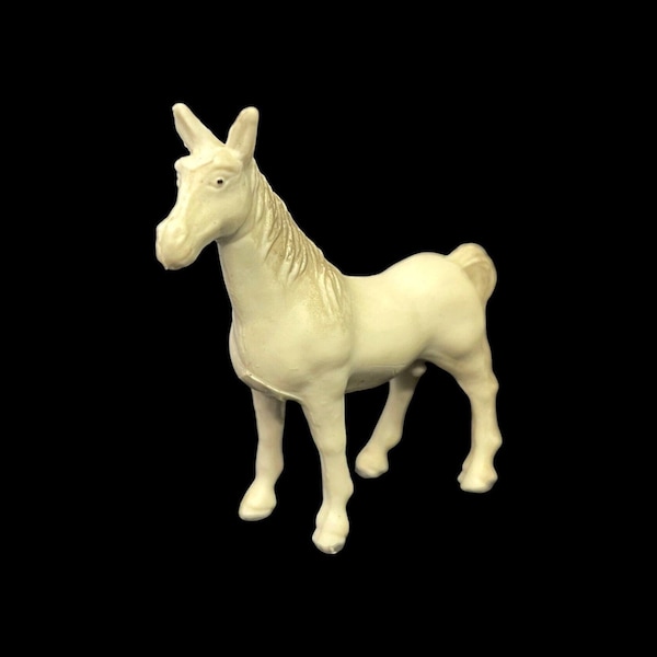 White Toy Hard Rubber Horse - Marked 1993 Lipizzaner