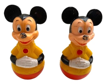 Disney Vintage Mickey Mouse Roly Poly Weeble Wobble 1970's