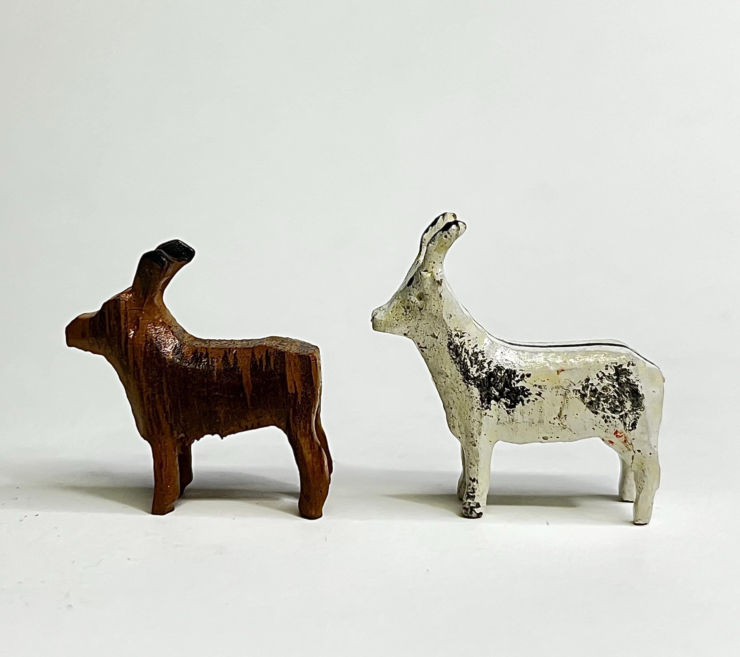 Vintage Erzgebirge Wooden Miniature Animals – 1960s East German