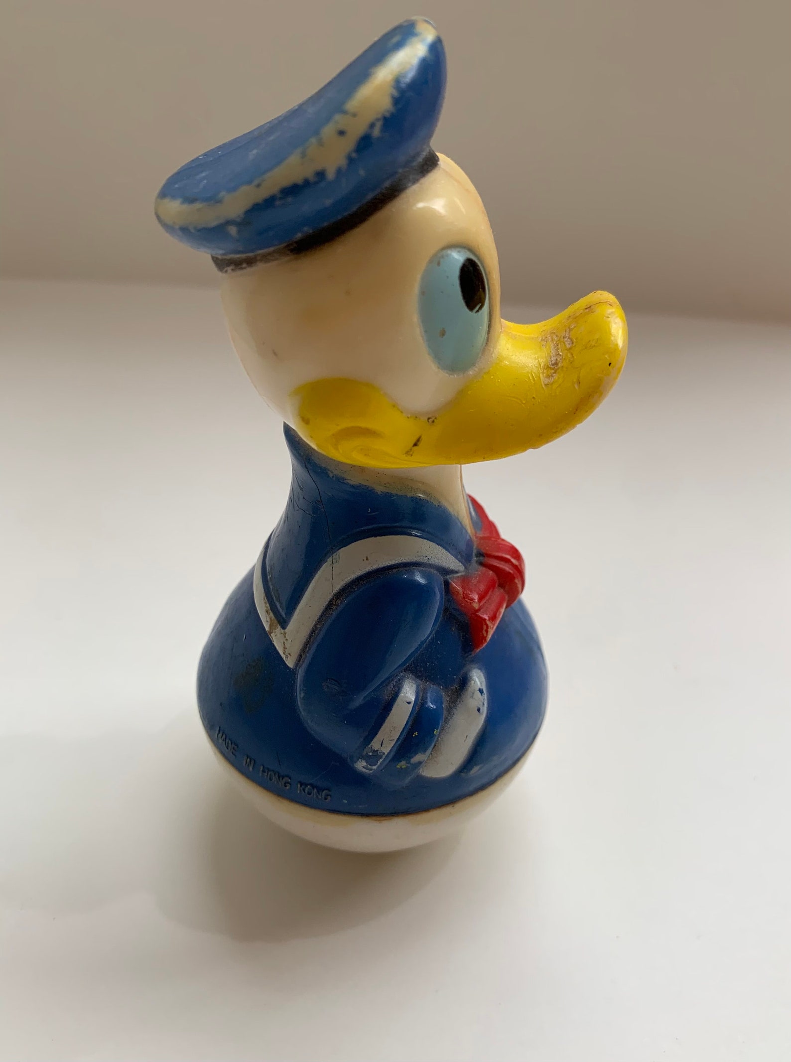 1970s Disney Roly Poly Donald Duck Toy Made by Gabriel Industries, New