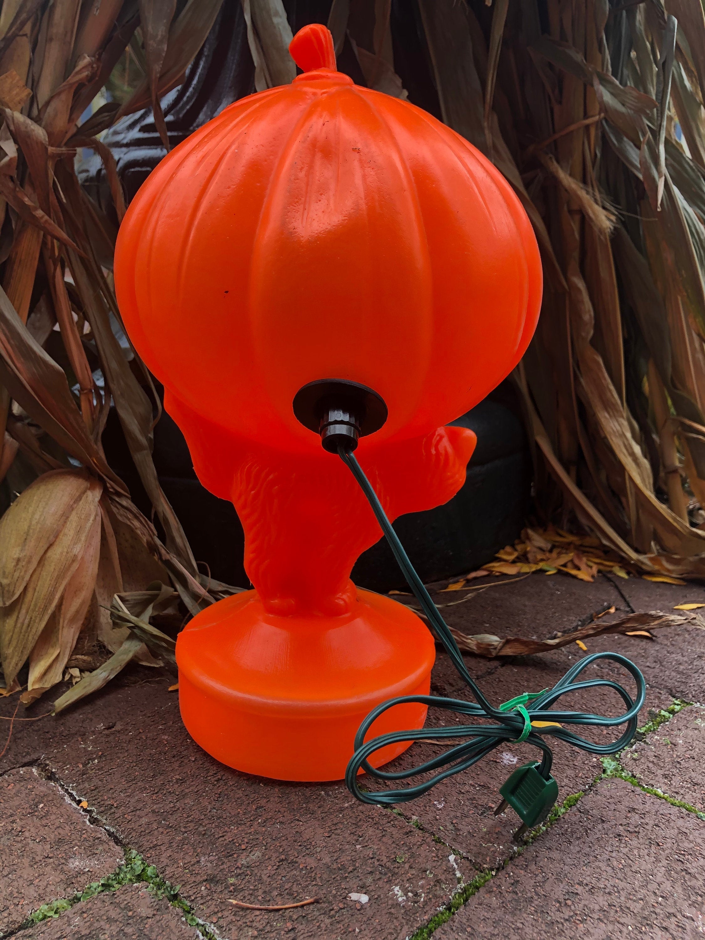 Vintage Halloween Pumpkin Blow Mold Light Etsy
