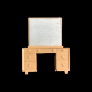 Dollhouse Beige Bedroom Vanity 1950s