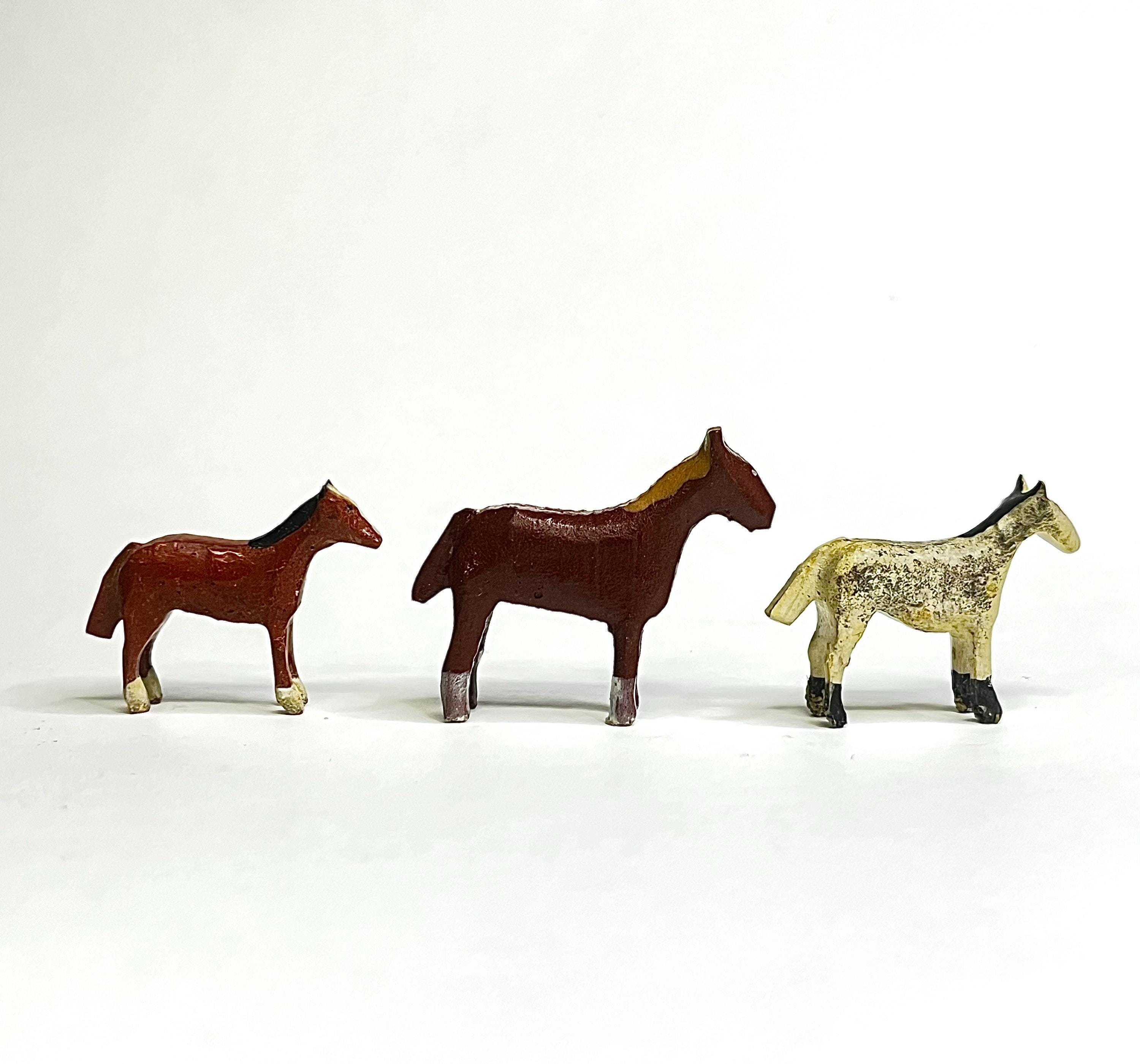 Vintage Erzgebirge Wooden Miniature Animals – 1960s East German