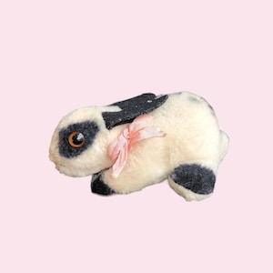 Steiff White And Black Wool Timmy Rabbit, Vintage