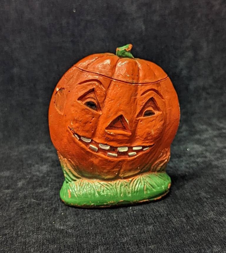 Vintage Jack-o-lantern: 1940s Halloween Decor, Paper Composite Pumpkin ...