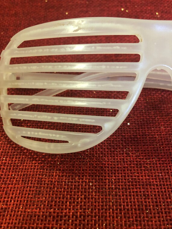 1980's White Plastic Louver Glasses - image 2