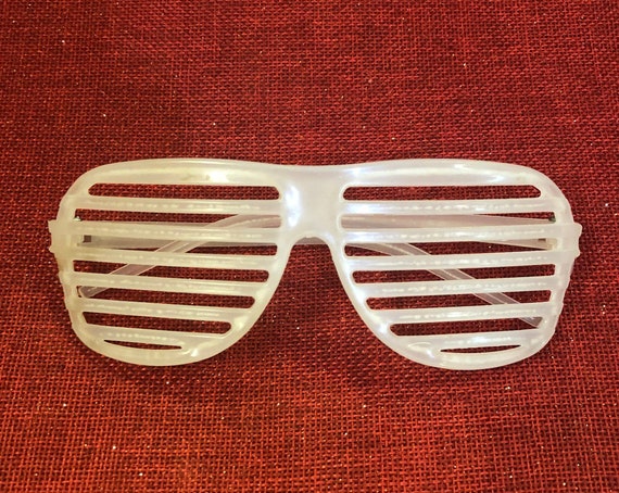 1980's White Plastic Louver Glasses - image 1