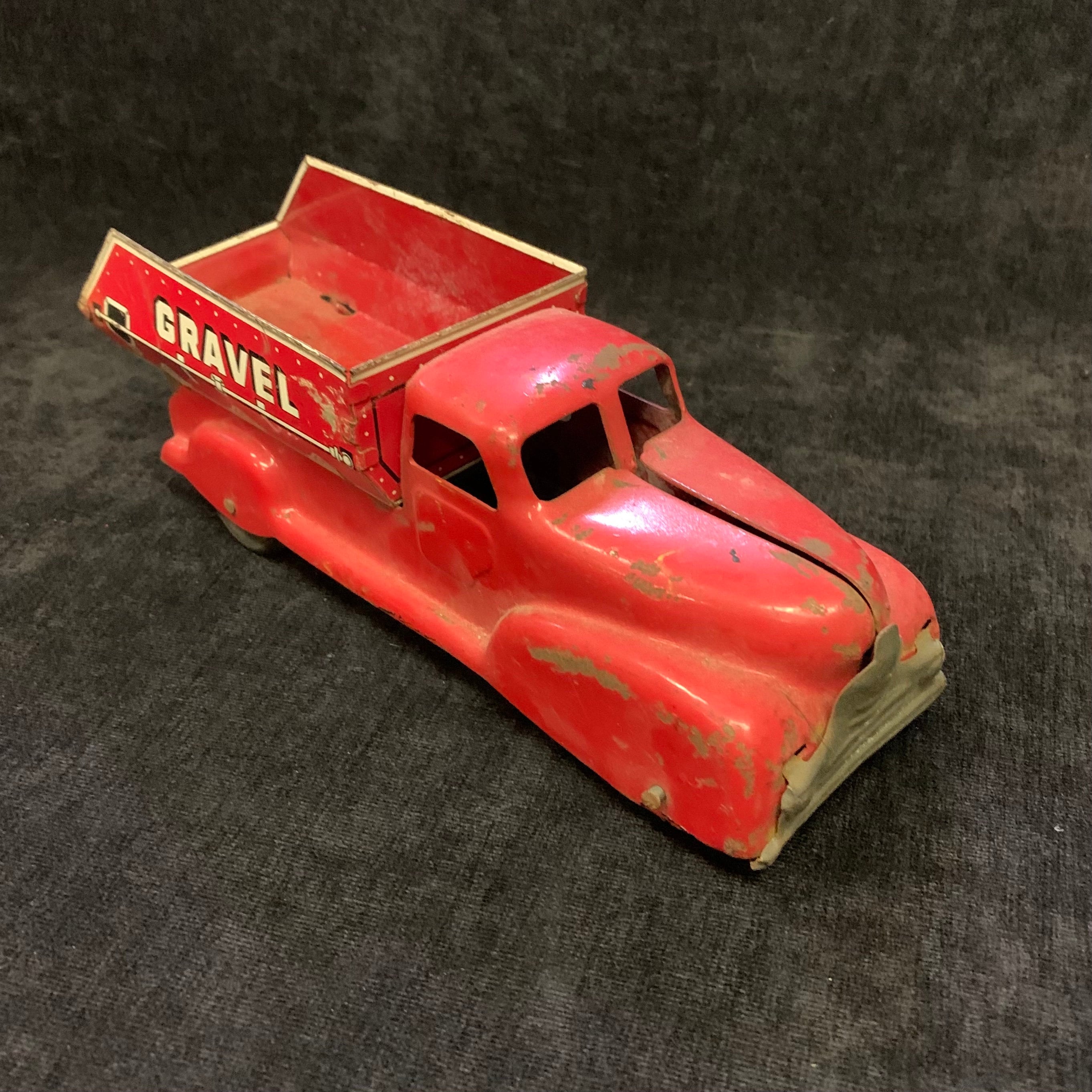 【新品】marx toys HEAVY GAUGE STEEL TRUCKS Vintage Marx Lumar Tin Metal Pressed Steel Red & Gray Dump
