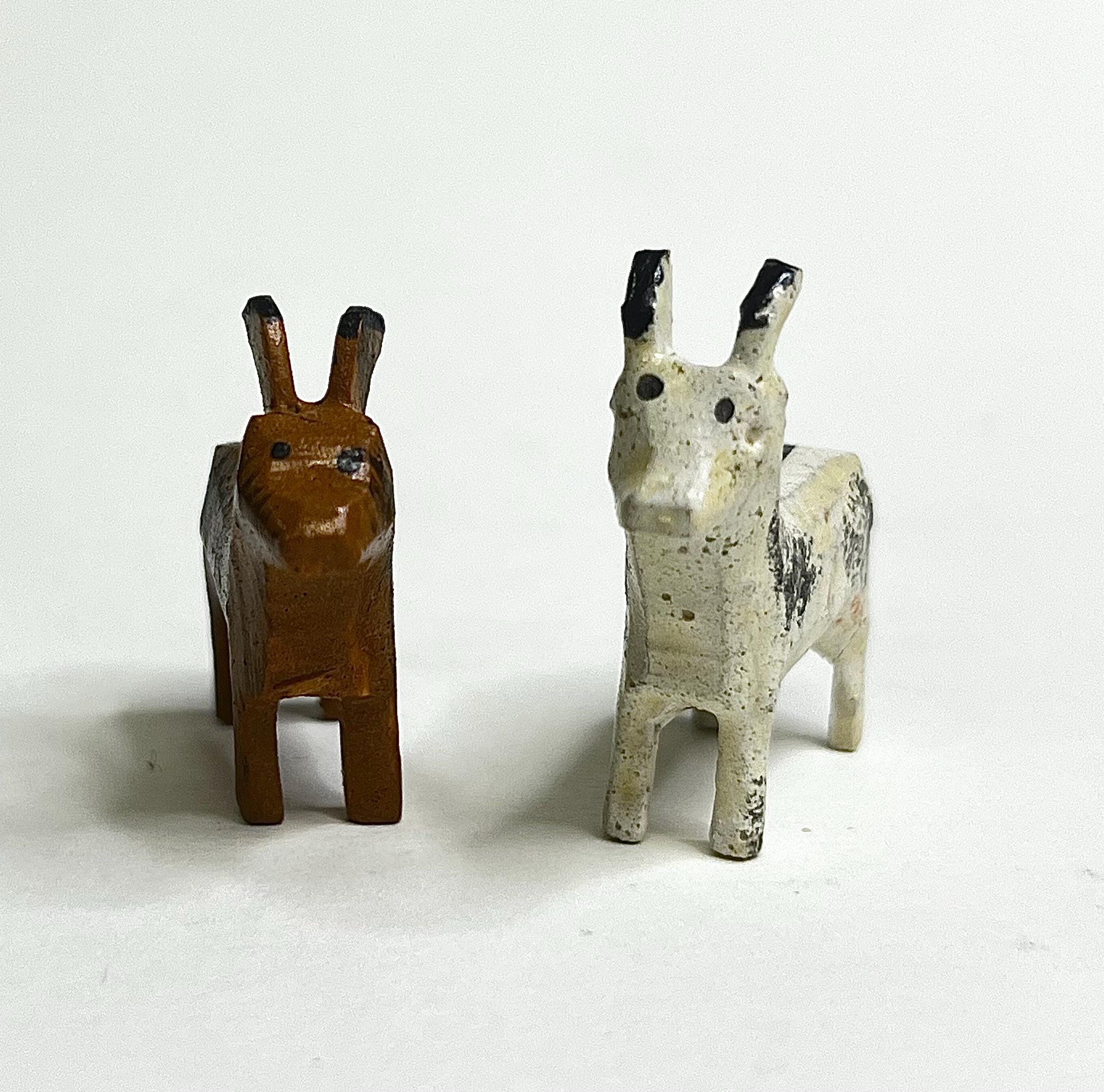 Vintage Erzgebirge Wooden Miniature Animals – 1960s East German