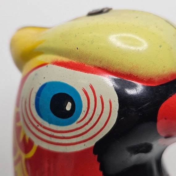 Vintage Tin Litho Wind-up Parrot Toy: Jumping Mechanical Bird - Etsy