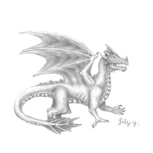 Dragon - single, blank notecard