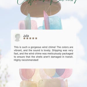 Rainbow Wind Chime Coastal Decoration Beach Accessory Outdoor Hanging Garden Decor Bali Style Soothing Healing Meditation Sound Capiz Shell bild 7