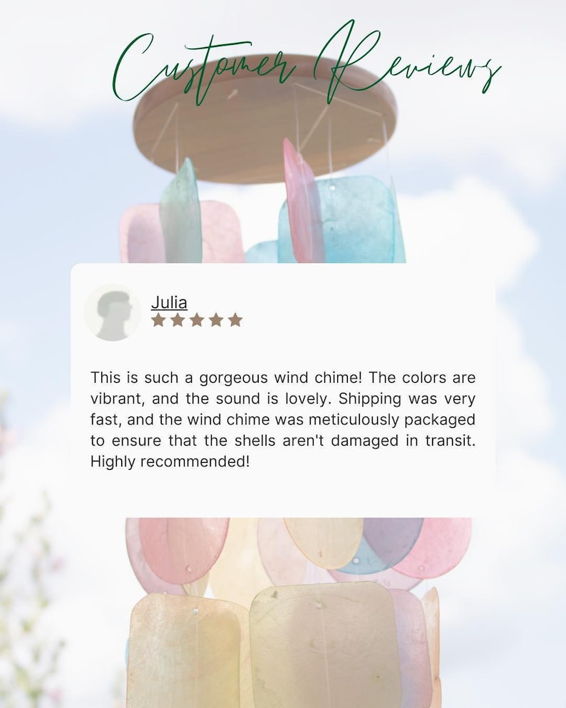 Rainbow Wind Chime Coastal Decoration Beach Accessory Outdoor Hanging Garden Decor Bali Style Soothing Healing Meditation Sound Capiz Shell bild 7