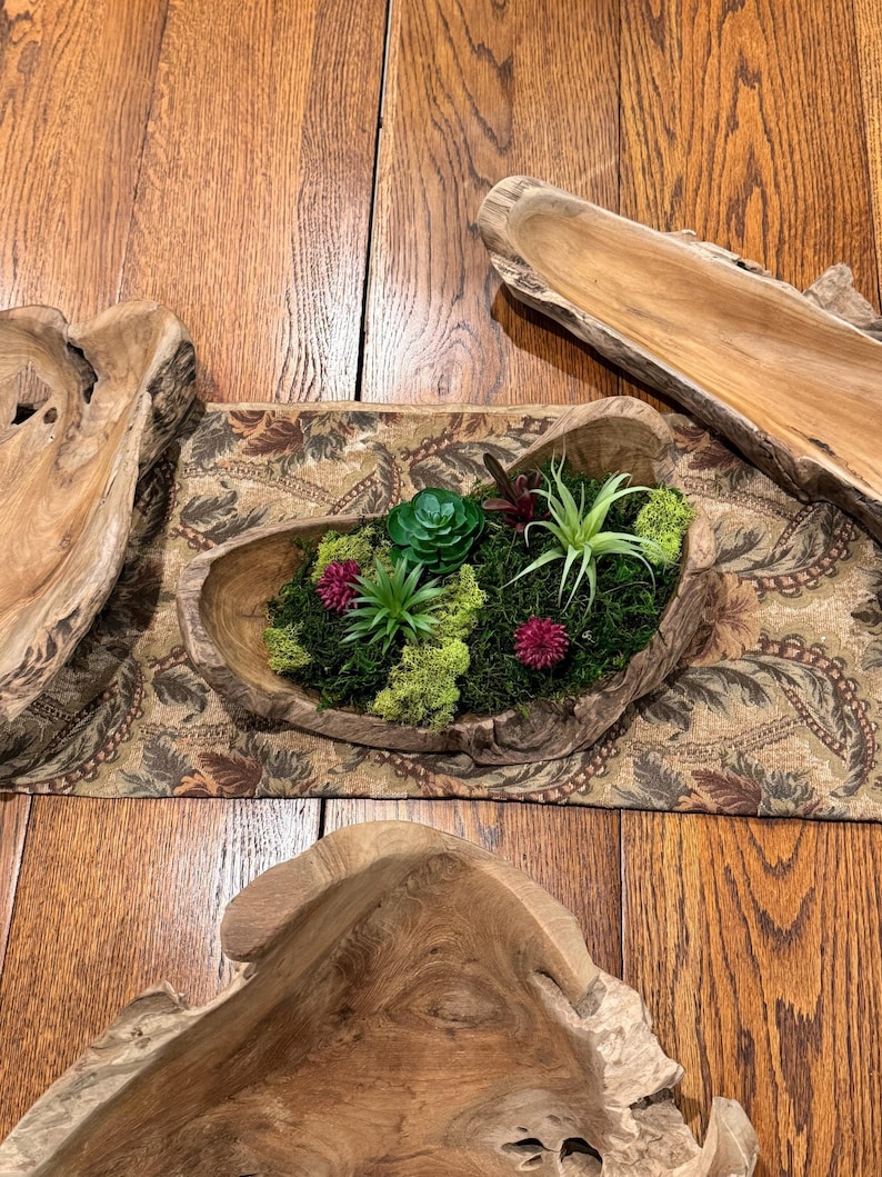 Driftwood Bowl Centerpiece Farmhouse Table Rustic Design Wooden Handmade Gift Men Home Dining Display Natural Wood Artisan Piece Unique image 10