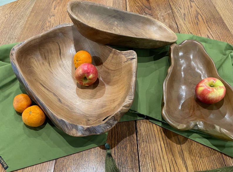 Rustic Wooden Bowl Centerpiece Handmade Driftwood Design Farmhouse Table Dining Display Natural Wood Artisan Gift Men Home Styling Live Edge Root Organic Pattern Unique One Kind Piece Decorative Accent Authentic Grain Focal Point