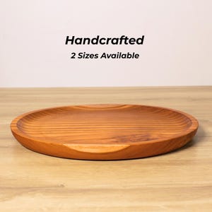 Wood Plate Large Teak Wood Serving Platter Rustic Handmade Dinnerware Durable & Eco-Friendly
