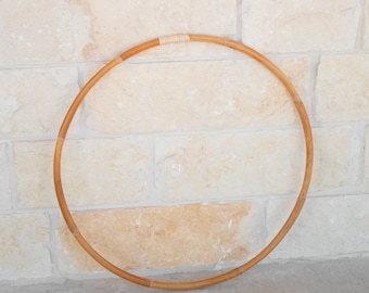 Rattan Hula Hoop Exercise Equipment Fitness Tool Natural Wood Workout Ring Handmade Rattan Design Decorative Hoop