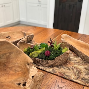 Handmade Wood Artisan Piece Unique Driftwood Bowl Centerpiece Farmhouse Table Rustic Design Natural Organic Live Edge Root Pattern Authentic Grain Display Dining Room Gift Men Home Styling Decorative Accent One Kind Wooden Focal Point