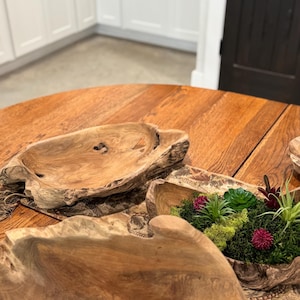 Driftwood Bowl Centerpiece Farmhouse Table Rustic Design Wooden Handmade Gift Men Home Dining Display Natural Wood Artisan Piece Unique