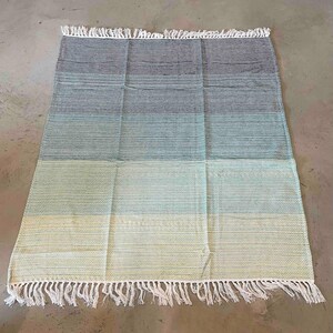 Cotton Throw Blanket Color Block Modern Design Living Room Decor Accent Couch Covering Soft Textile Beige Green Blue Colorful Lightweight image 8