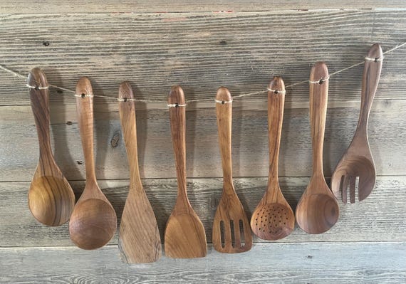 Teak Kitchen Utensil Wooden Spoon Cooking Set Handmade Design Chef Essential Accessory Natural Wood Serving Tool Artisan Crafted Sustainable
