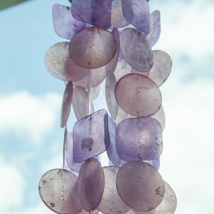 Pink & Purple Capiz Shell Wind Chime: Handmade Coastal Garden Decor image 8