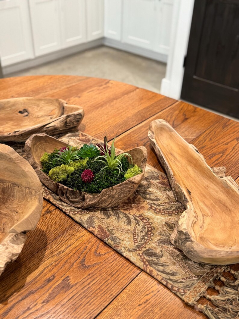 Driftwood Bowl Centerpiece Farmhouse Table Rustic Design Wooden Handmade Gift Men Home Dining Display Natural Wood Artisan Piece Unique image 11