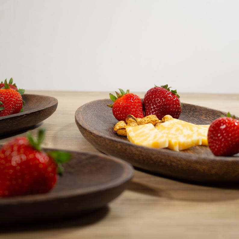 Wood Oval Tray Set - Thumbnail 5